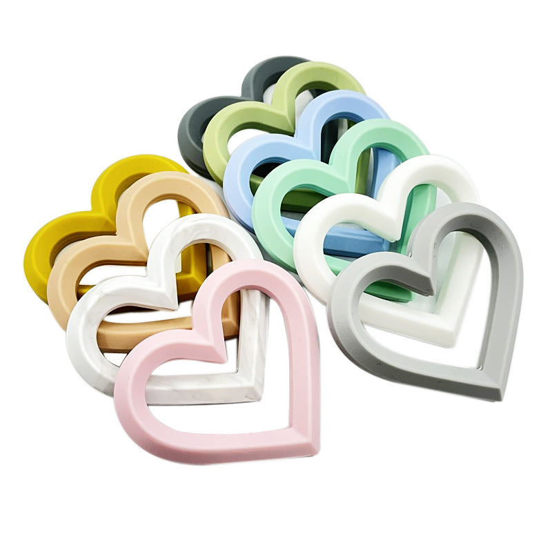Wholesale 3PCS 71*80CM Silicone Heart Beads Teether